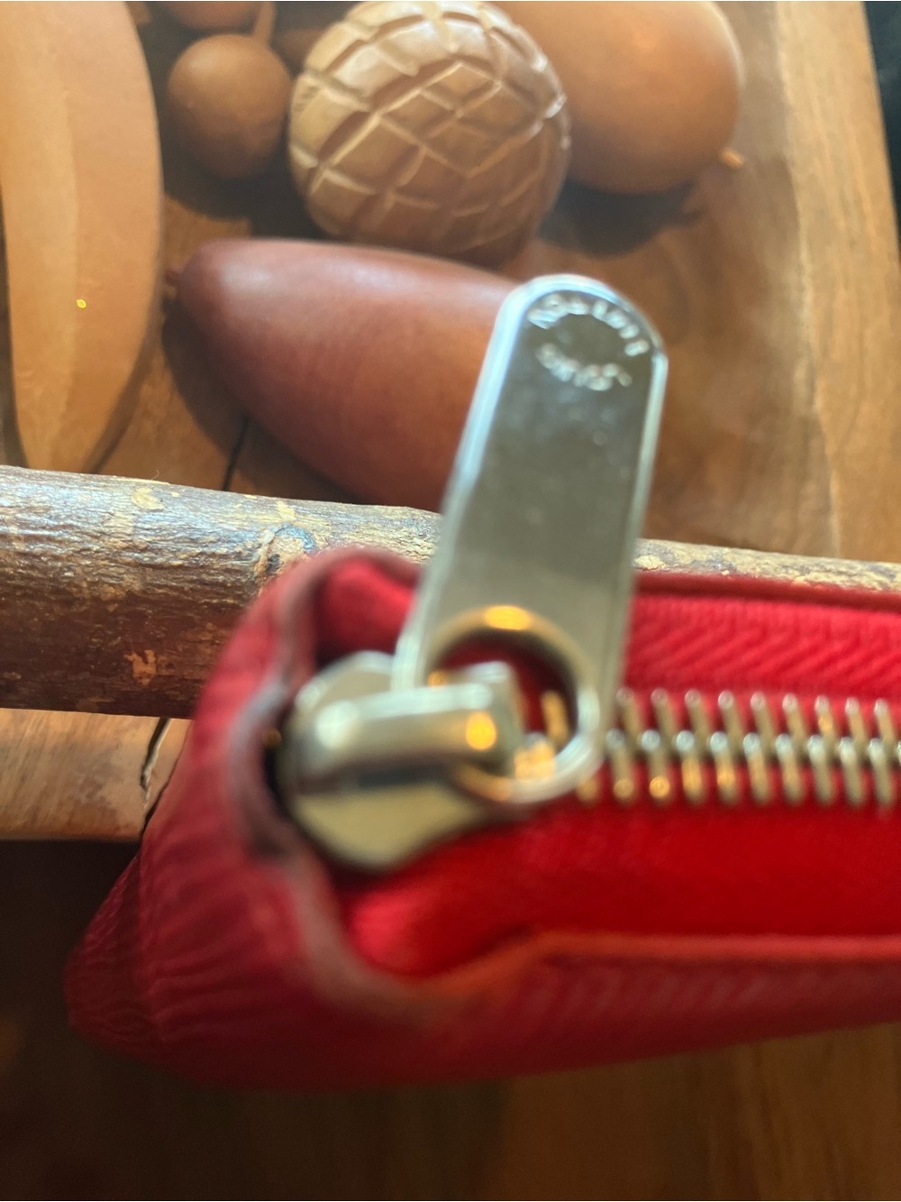 Louis Vuitton Red Textured Zip-Around Wallet EPI - Picture 12 of 12